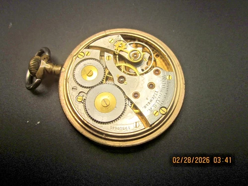 ANTIQUE WALTHAM GOLD PLATED 17J POCKET WATCH AS IS (RUNS)