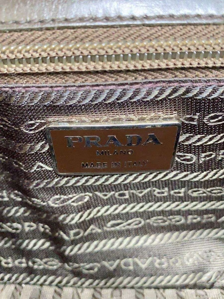 PRADA Shoulder Bag Leather BRW Plain thumbnail 5