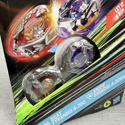 Beyblade X Beat Tyranno 4-70Q & Knife Shinobi 4-80HN Attack and