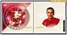 CANADA 2004 TED LINDSAY NHL ALLSTAR HOCKEY DETROIT RED WINGS FACE 49 CENT STAMP
