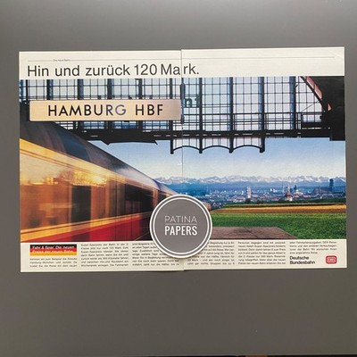 1987 DB Deutsche Bundesbahn Hamburg HBF Berge Vintage Ad Retro Werbung Reklame