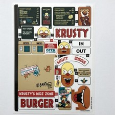 LEGO STICKER SHEET 1 10352 Krusty Burger The Simpsons Decals Stickers