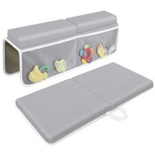 1.5 Inch Gray Bath Kneeler With Elbow Rest Pad Set Kneeling Mat For Bathtub