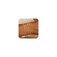Gold Bracelets for Women, 14K Gold Plated Stackable Bracelet Stack Set Adjustabl