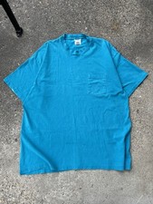Vintage Distressed Lee Single Stitch Blank Pocket T Shirt Teal Made In USA XXL