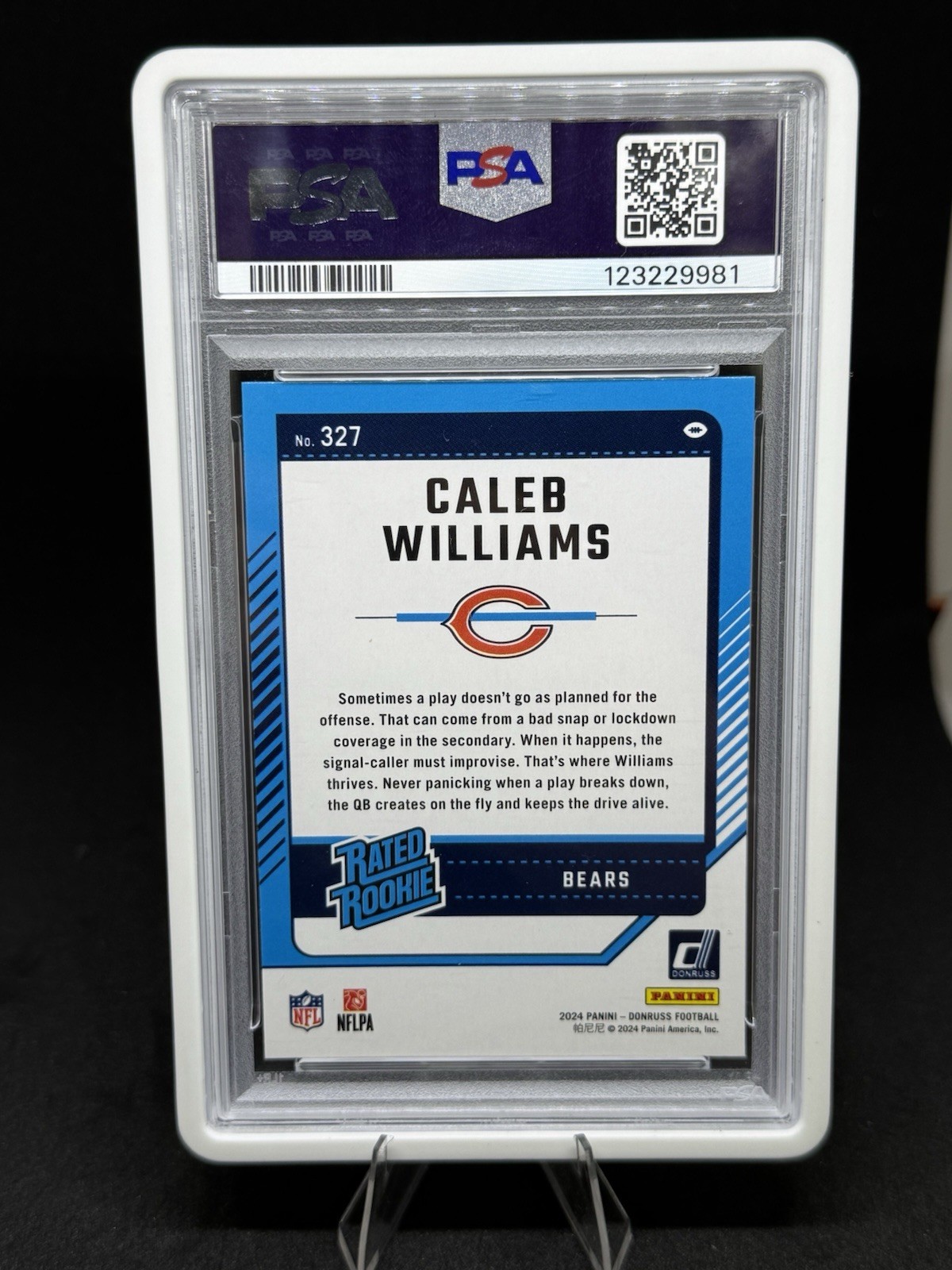 2024 PANINI DONRUSS PP YELLOW #327 CALEB WILLIAMS PSA 10 view 2