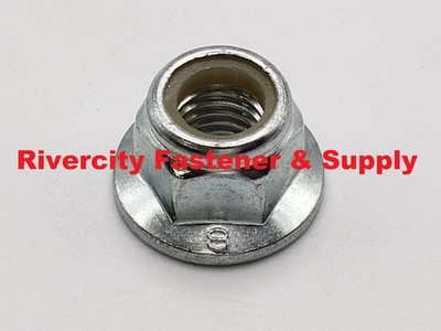 (2) M10-1.5 or 10mm Metric Hex Flange Stop Lock Nut / Nylon Insert DIN 6926