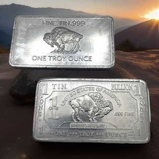 1 Bar 1oz Troy Ounce Tin American Buffalo Bar Bullion .999 Fine
