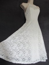 Lulus Sexy White Lace Halter Strappy Sweetheart Swing Formal Party 50's Dress XS