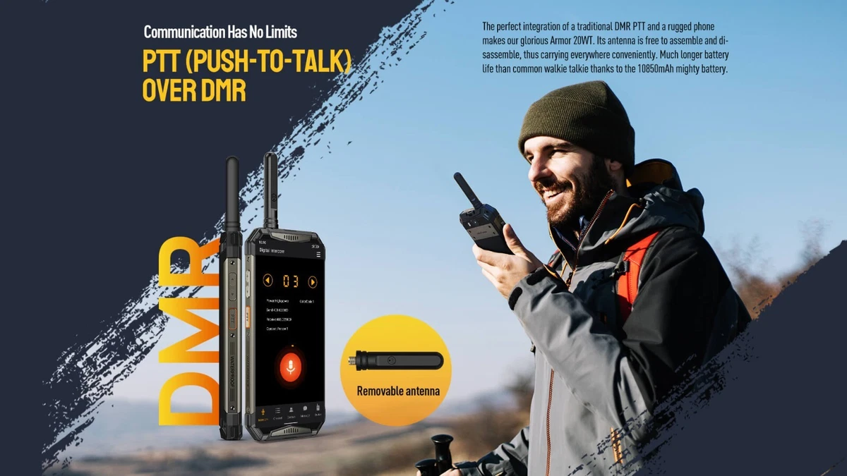 Ulefone Armor 20WT Android Rugged Phone: 12GB + 256Gb: DMR PTT.