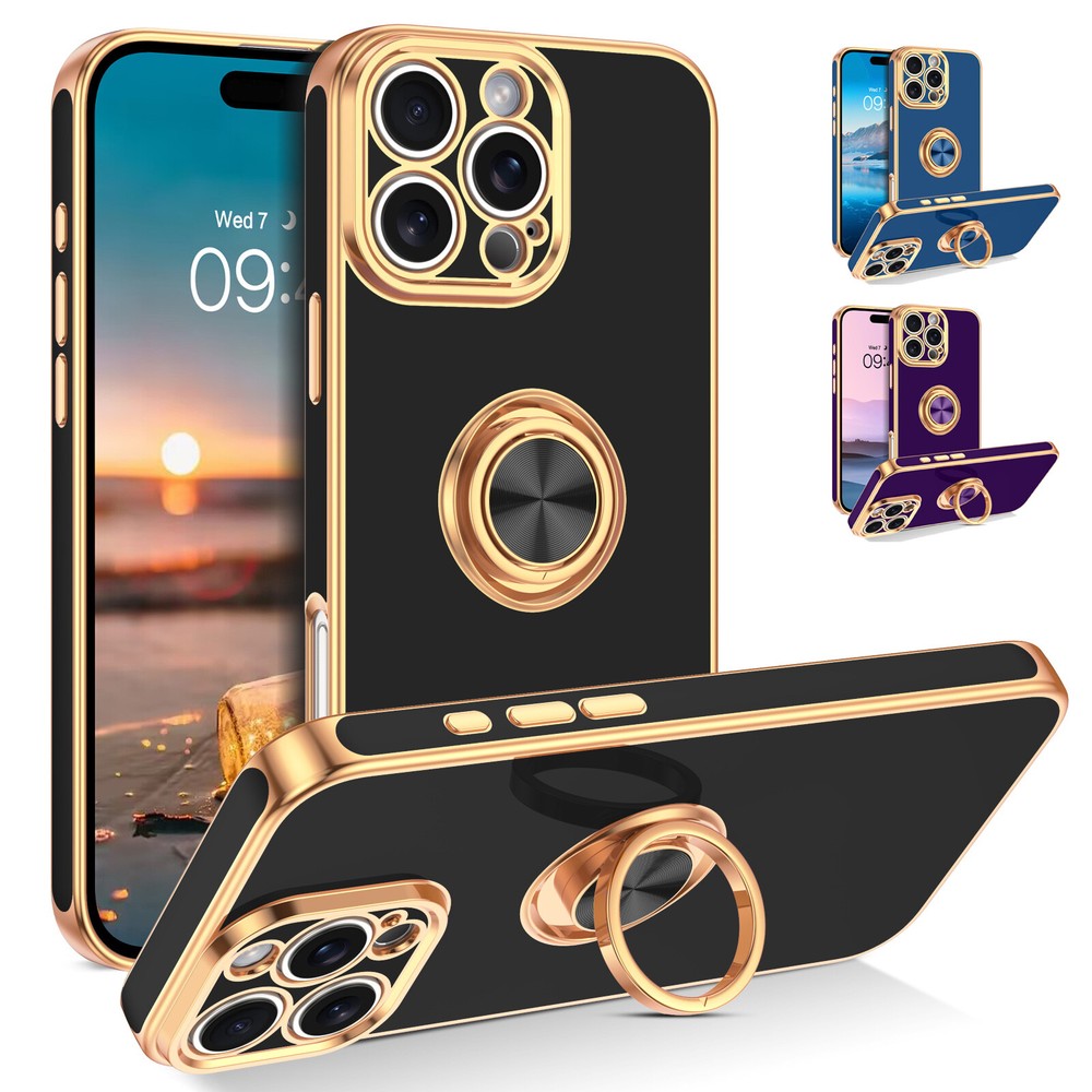 For iPhone 16 16 Pro 16 Plus/Pro Max Case Heavy Duty Shockproof Ring Stand Cover