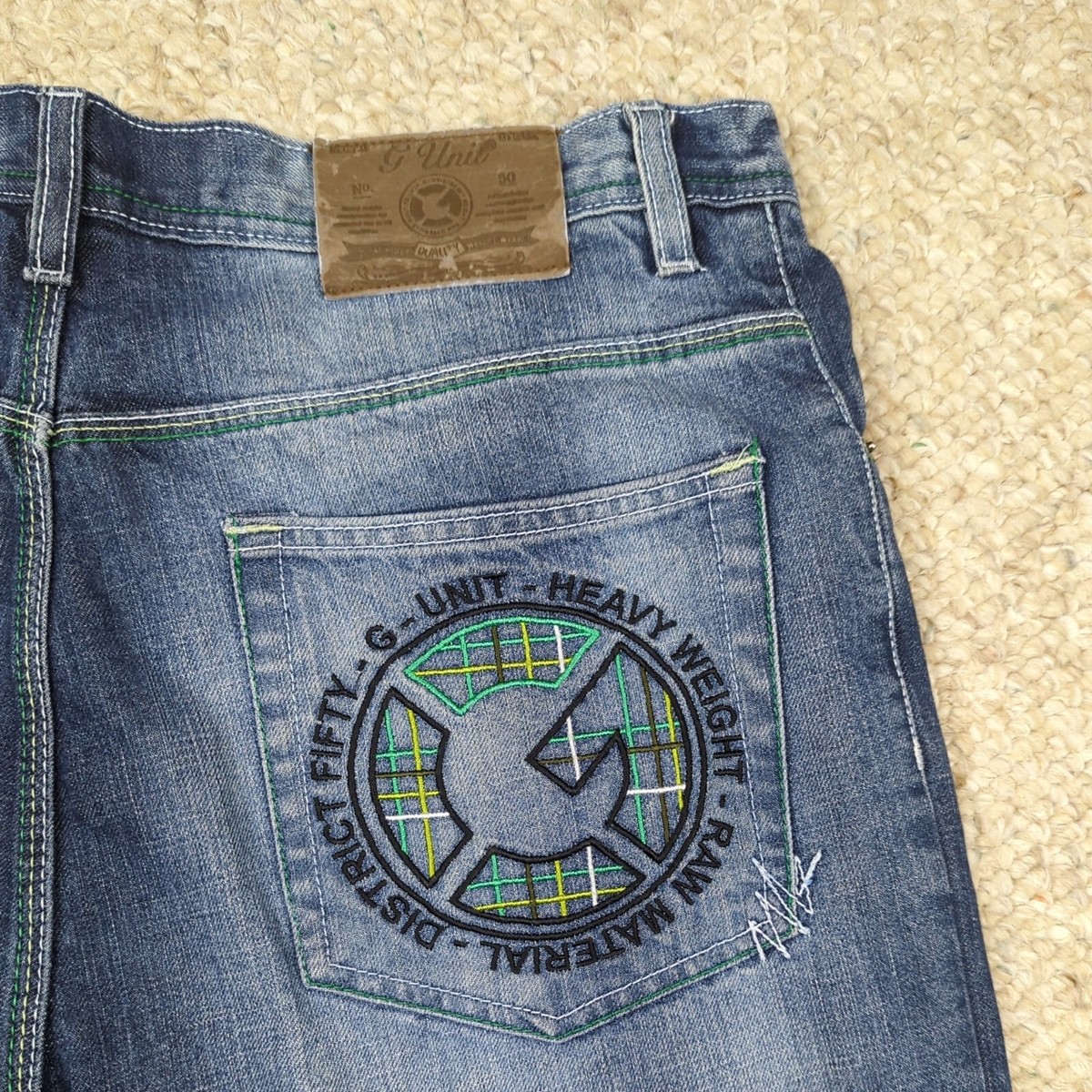VTG Y2K G Unit Jeans Mens 34x34 Blue Baggy Straight 50 Cent