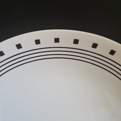 Corelle White City Block Black Square Bands Dinner Plates 10.25" Replacements 1+ - 第 2/5 張圖片