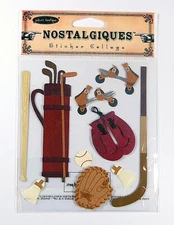 Rare NIP Sticko NOSTALGIQUES Stickers - Jolee's Boutique SPORTS Sticker Collage