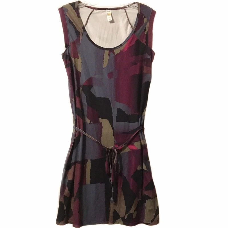 lole dress with belt purple black 