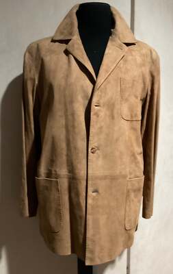 R P SUEDE JACKET / MEDIUM -LARGE / BROWN / NEW WITH TAGS / NWT / MADE IN ITALY