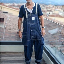 Men Cargo Jumpsuits Pants Overalls Trousers Playsuits Straight Loose Casual Soft
