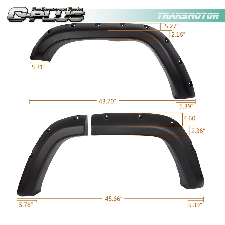 Alargadores de para-lama texturizados adequados para 84-01 Jeep Cherokee XJ Sport Utility 4 portas 6 peças - Imagem 2 de 4