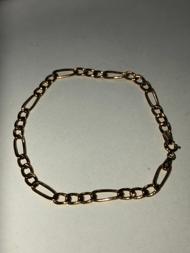 Vintage Fully Hallmarked 9ct Yellow Gold Figaro Link Bracelet 18 cm / 7.086" - Picture 3 of 9