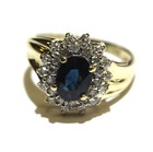 14k yellow gold .49ct SI2 H diamond sapphire gemstone cluster ring 4.6g size 7 — photo 5