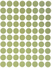 Olive Green Color Labels in Various Sizes 8MM-38MM   " - 1  " 15 Sheets