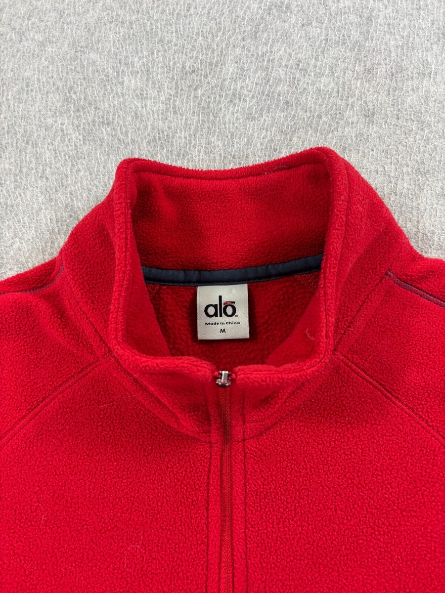 ALO 1/4 Zip Fleece Athletic Fit Pullover (Women's Medium) Red | eBay