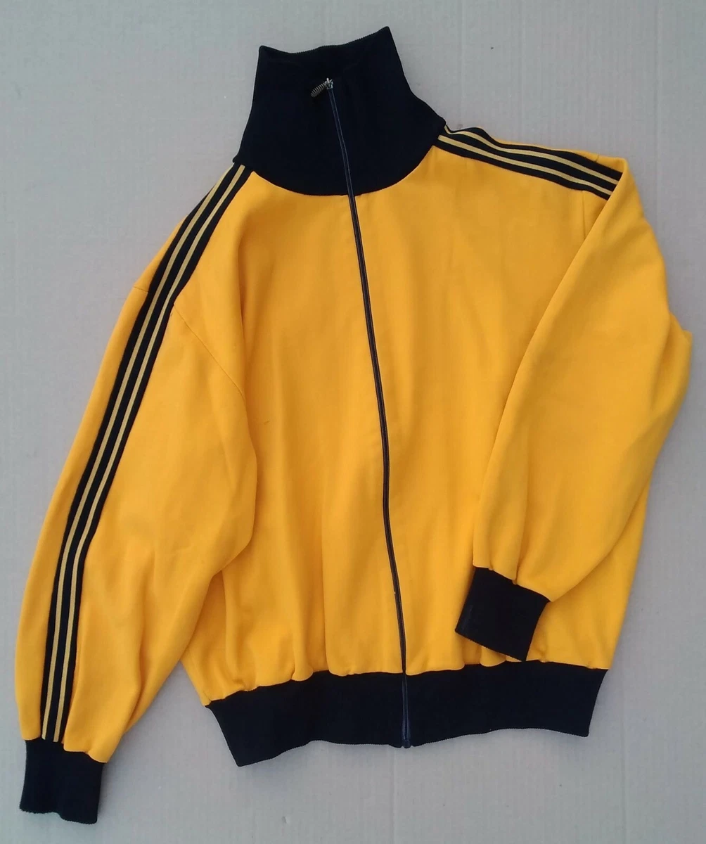Yellow adidas jacket black best sale stripes