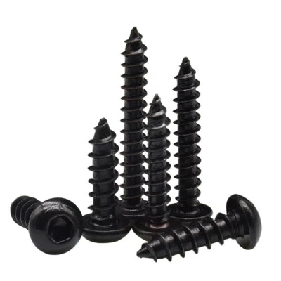 Black Steel Hex Socket Button Head Self Taping Screws M2 To M6