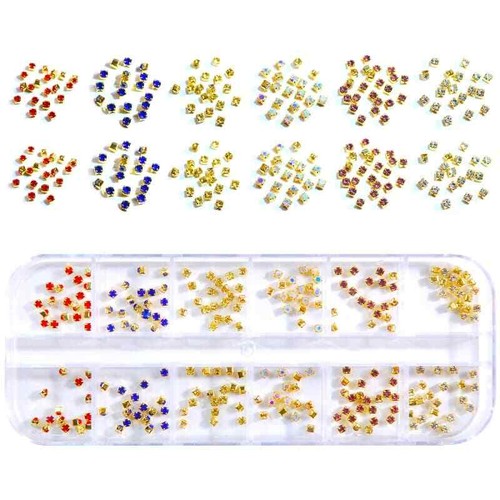 Nail Art Chain DIY Nail Accessor Set Polymer Clay 12 Grid Decor Pearl Flower - Picture 13 of 51