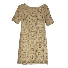 Adrianna Papell Petite Beige Crochet Lace Dress Size 2P
