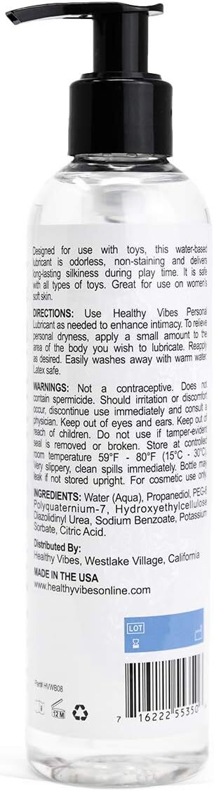 Water Based Personal Lubricant, Lasts Long Easy to Clean, 8 oz