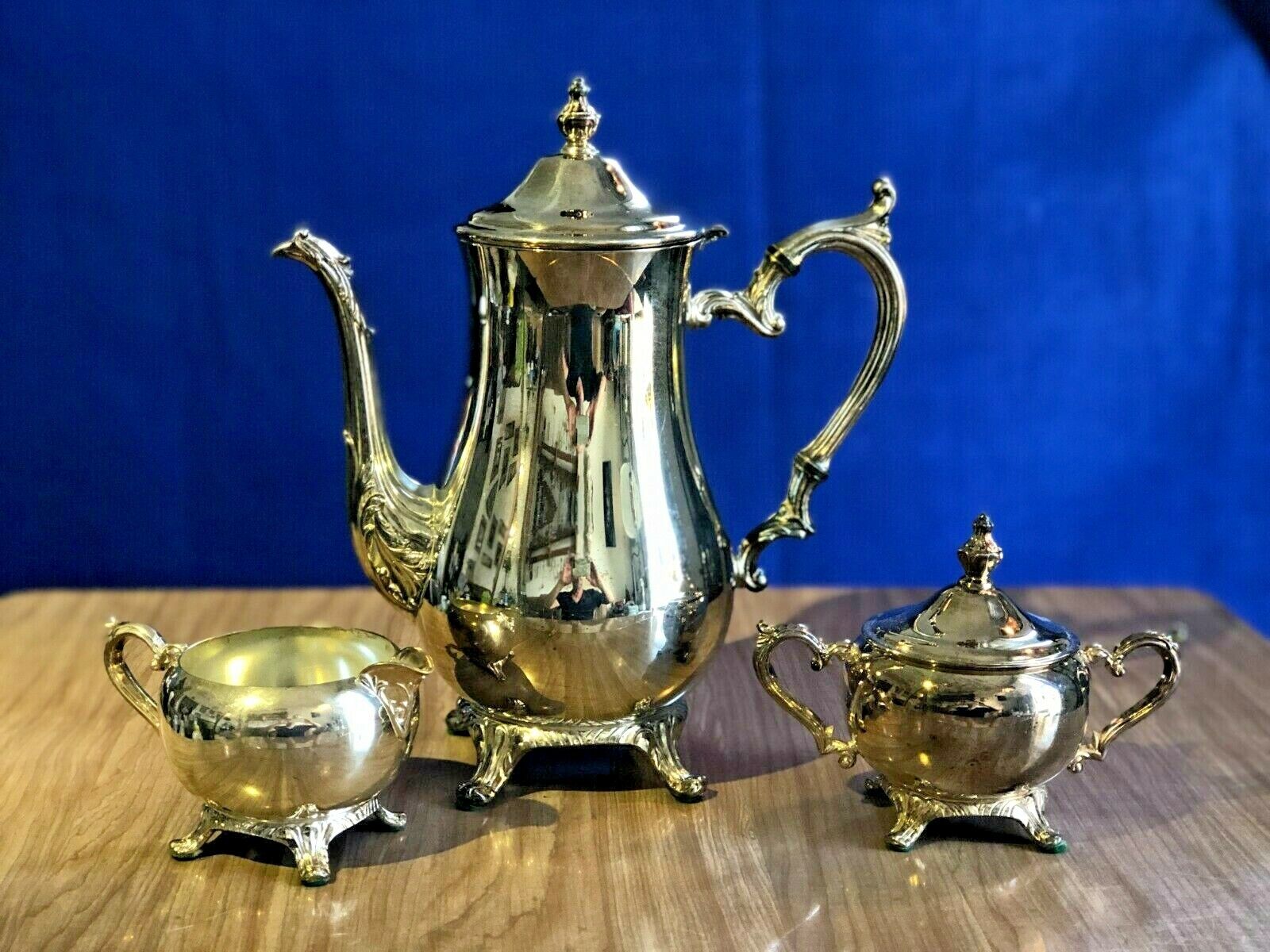 WM. Rogers & Son 800 Silver Plated Coffee Teapot Set Unused Stickers Attached