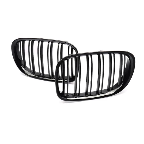 For BMW F01 F02 2009-2015 2Pcs Gloss/Matte Black Dual Slat Front Bumper Grilles - Picture 5 of 17