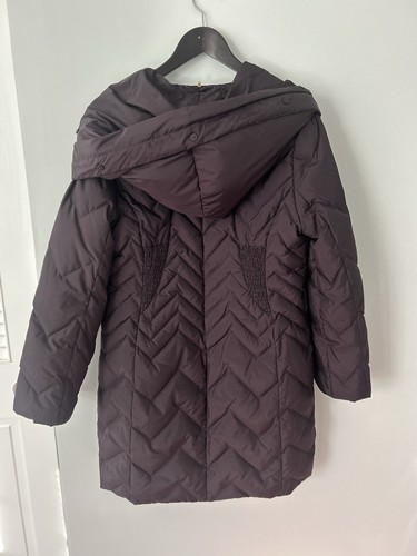 Tahari Women’s Purple Long Hooded Quilted Down Puffer Jacket Size M - Picture 11 of 15