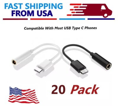 Lot of  20 USB C Type C-to-3.5mm Headphone Jack Adapter