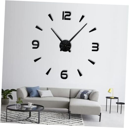 Modern Silent 3D Large Wall Clock Living Room DIY Home Decor Gift