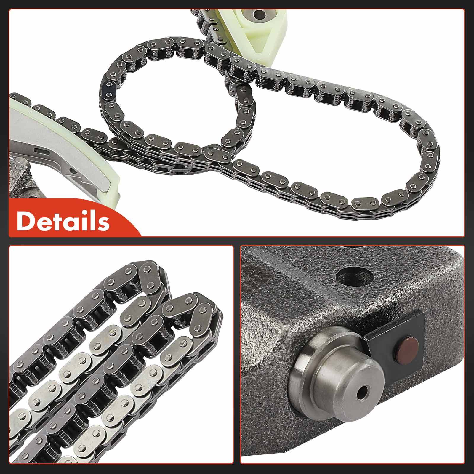 6pcs Engine Timing Chain Kit for Ford C-Max 13-18 Fusion Lincoln MKZ 13-20 DOHC