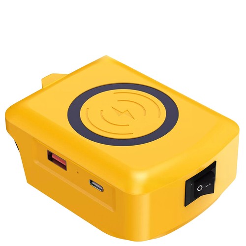 Power Source For Dewalt 18V Battery Adapter USB + Type C Phone Wireless Charger - Zdjęcie 6 z 9