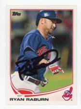 SIGNED BASEBALL CARD AUTO TOPPS 2013 CLEVELAND INDIANS RYAN RABURN #US24