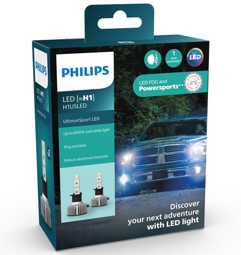 Philips UltinonSport LED White H1 Two Bulbs Fog Light Replacement Upgrade Stock - Picture 2 of 20
