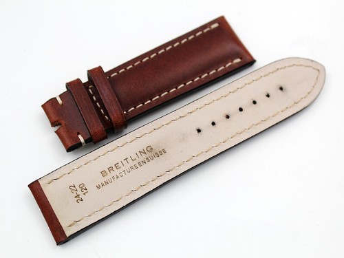 Watch Strap Breitling Brown Vintage Real Leather 24/22mm Buckle New Accessories