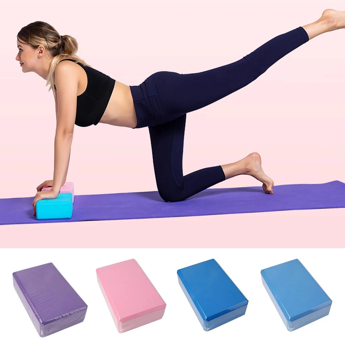 Clever Yoga Blocks and Strap Set 2 Pack Yoga Blocks Light Weight High  Density Foam 9x6x4 Inches and 8FT Thick Cotton Yoga Strap for Beginners and  All Yogis Supports All Poses, Flexibility