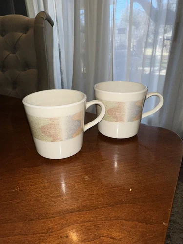 Corelle MIRAGE Corning Ware Coffee Tea Cups Retired Excellent Set Of 2