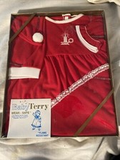 Baby Terry Vintage 0-12M Red Infant Gown With Cap NIB New Red Candle