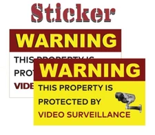 Video surveillance sticker , Warning Camera sticker , Warning Camera sign cctv