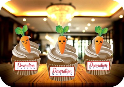 Carrot Cake 12 Edible Standup Cake Topper Decoration Easter