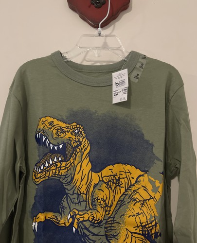 Children’s Place Boys Size Medium 7/8 Green Dinosaur Cotton Shirt NWT! A5347 - Picture 3 of 4