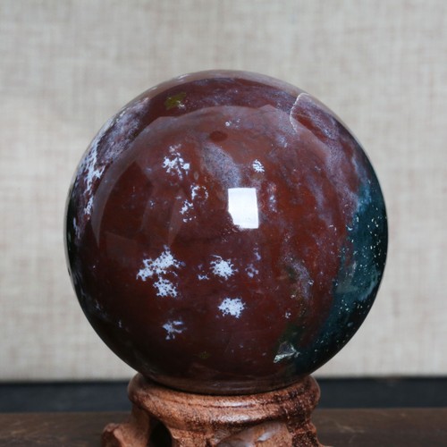 A6966-71mm-498gAmazing natural Ocean Jasper Orbicular Sphere Reiki Crystal Ball - Picture 9 of 11