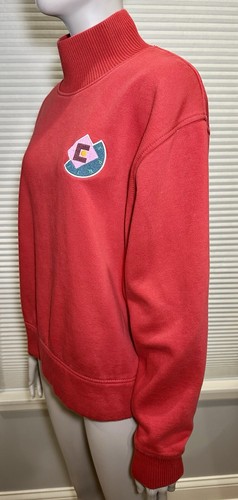 Esprit Women Red Logo Sweatshirt High Neck Retro Size XS - Picture 3 of 7