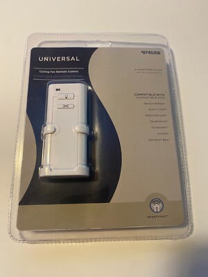 Universal Ceiling Fan/Light Remote Control White w/ Wall Mount Kit #0745358
